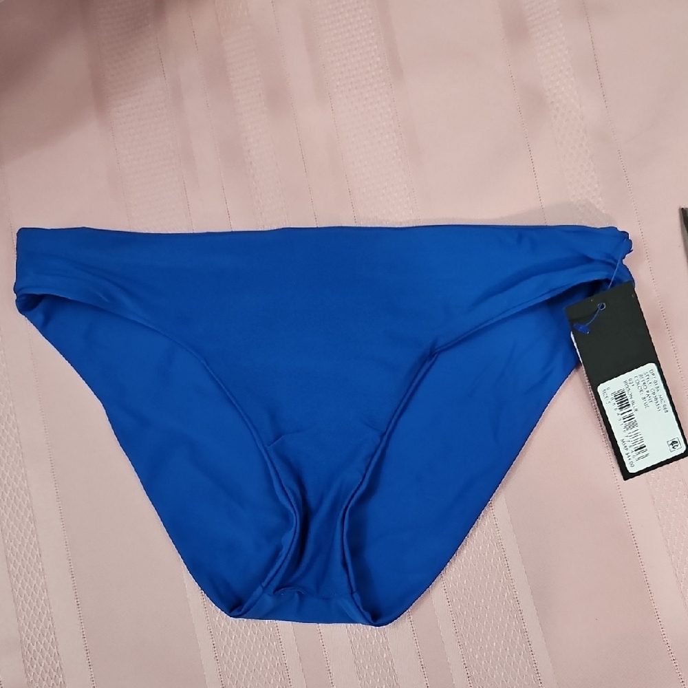 GIANNI BINI Women's Ribbon Blue Bikini Bottoms - NWT - MSRP $44 - Sz S